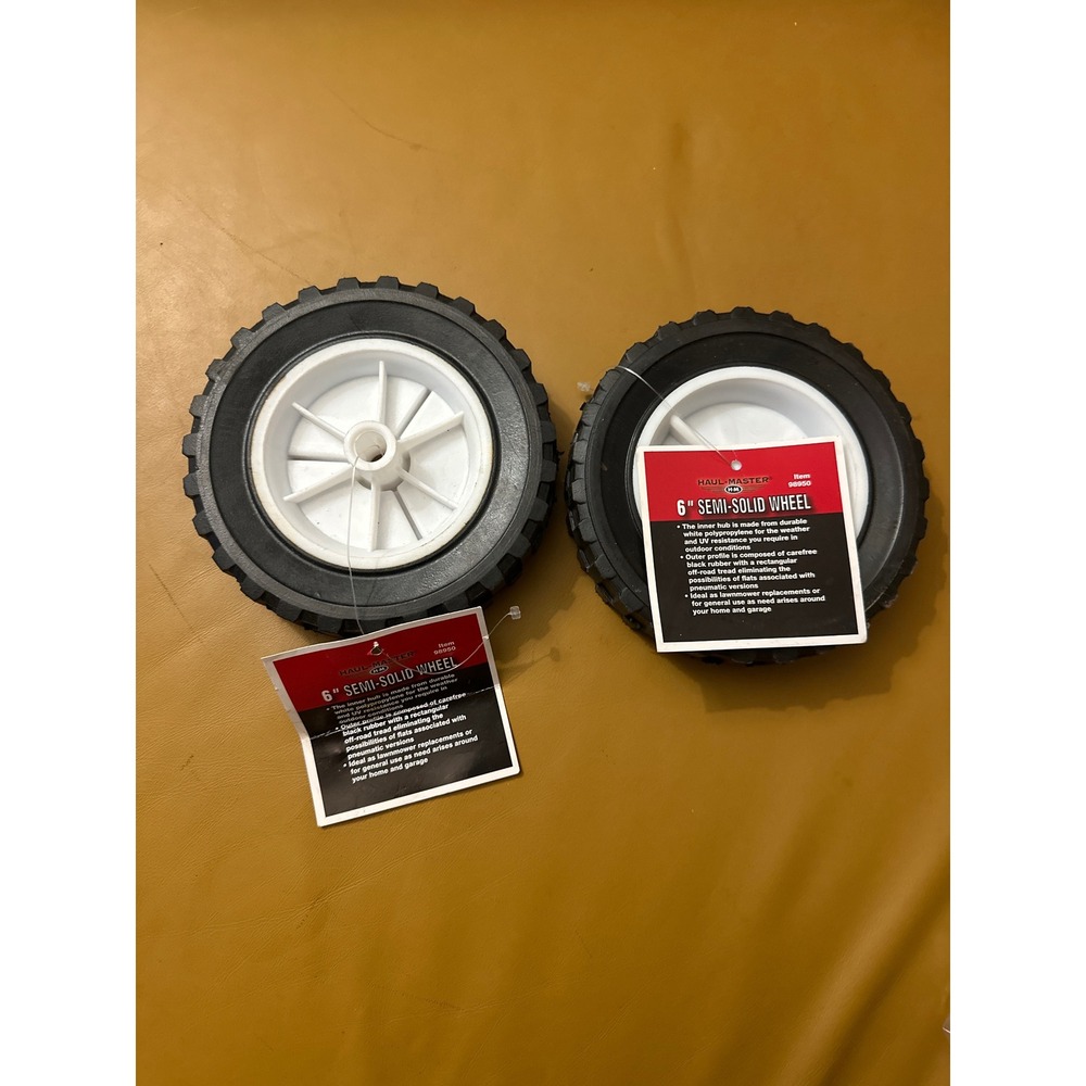Haul-Master 6 Inch Semi-Solid Wheels Replacement Lawnmower Utility 98950 Pair 2